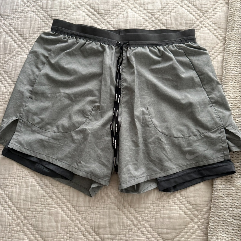 Nike Dual-Layer Gray Training Shorts